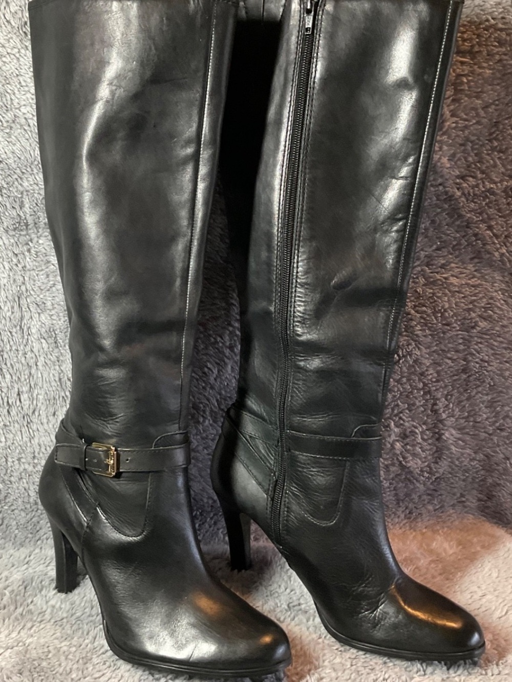 Lauren Ralph Lauren Bethan black leather boots size 7.5B